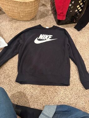 Nike Black Crewneck Sweatshirt with White Swoosh
